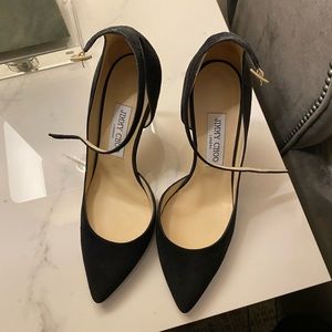Classic Jimmy Choo Heels - black suede, Belissa style, size 38.5